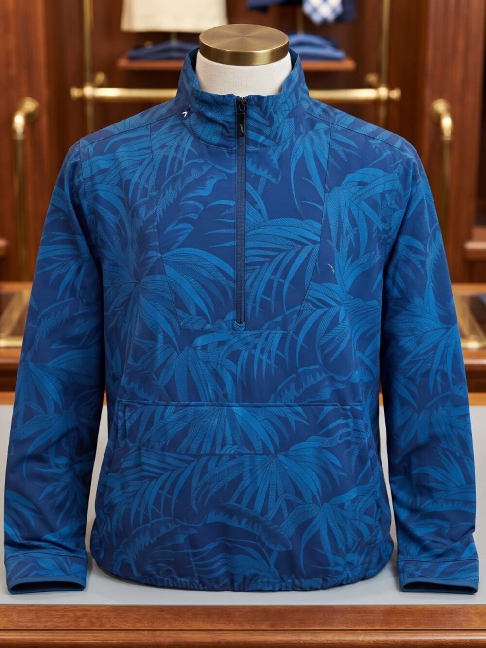 Tommy Bahama Navy Palm Print Pullover 🌴💼🏃♂️